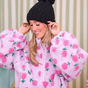 TALULAH Pink Floral Fleece Jacket